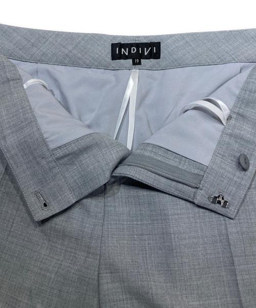 INDIVI（インディヴィ）INDIVI (インディヴィ) 【褒められパンツ/ウール混】スティックパンツ グレー サイズ:SIZE 19の古着・服飾アイテム