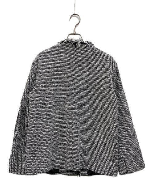 UNITED ARROWS（ユナイテッドアローズ）UNITED ARROWS (ユナイテッドアローズ) 2トーン ツイードライク ノーカラー ジャケット ホワイト×ブラック サイズ:38の古着・服飾アイテム