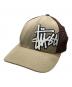 stussy（ステューシー）の古着「オールドロゴプリントメッシュキャップ」｜ベージュ