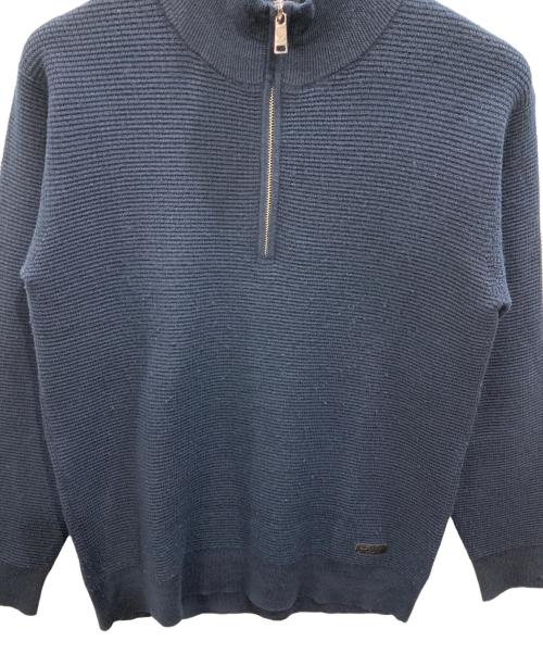 BLACK LABEL CRESTBRIDGE（ブラックレーベル クレストブリッジ）BLACK LABEL CRESTBRIDGE (ブラックレーベル クレストブリッジ) ラムウール ハーフジップ プルオーバーニット ネイビー サイズ:Mの古着・服飾アイテム