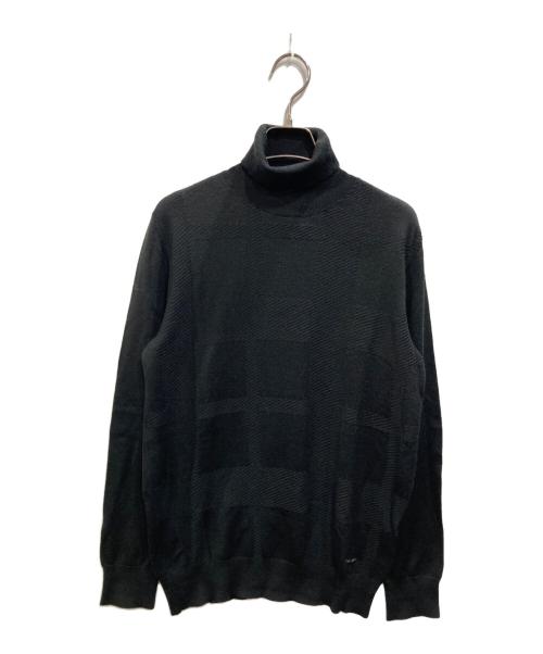 BLACK LABEL CRESTBRIDGE（ブラックレーベル クレストブリッジ）BLACK LABEL CRESTBRIDGE (ブラックレーベル クレストブリッジ) シャドーチェックタートルネックニット ブラック サイズ:SIZE Mの古着・服飾アイテム