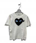 PLAY COMME des GARCONSプレイコムデギャルソン）の古着「BLACK DOUBLE HEART S/S TEE」｜ホワイト