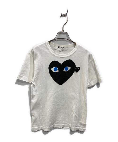 PLAY COMME des GARCONS（プレイコムデギャルソン）PLAY COMME des GARCONS (プレイコムデギャルソン) BLACK DOUBLE HEART S/S TEE ホワイト サイズ:Ｓの古着・服飾アイテム