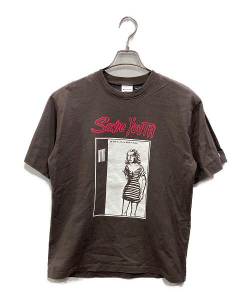 Champion（チャンピオン）Champion (チャンピオン) BEAMS (ビームス) 別注 SONIC YOUTH（ソニックユース） プリント Tシャツ ブラウン サイズ:SIZE Mの古着・服飾アイテム