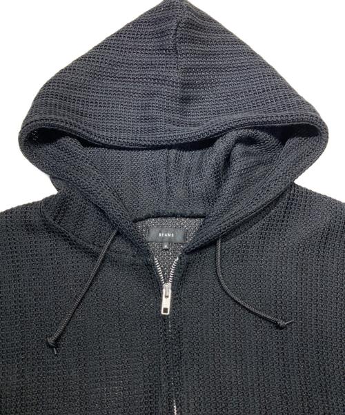 BEAMS（ビームス）BEAMS (ビームス) メッシュ ジップ フーディ ブラック サイズ:Mの古着・服飾アイテム