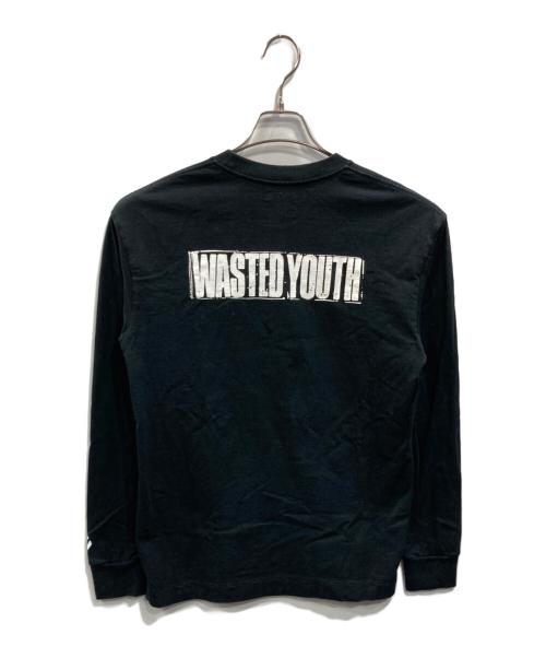 WASTED YOUTH（ウェイステッドユース）WASTED YOUTH (ウェイステッドユース) ロゴプリントロンT ブラック サイズ:Mの古着・服飾アイテム