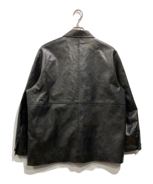 INHERIT（インヘリット）INHERIT (インヘリット) フェード加工 フェイクレザーカーコート ダークブラウン サイズ:Lの古着・服飾アイテム