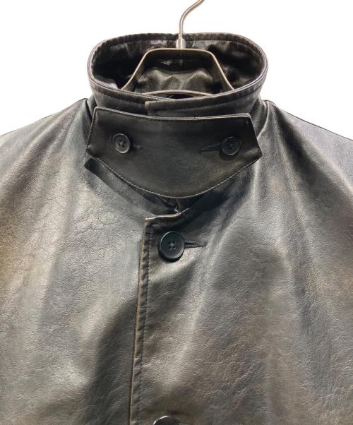 INHERIT（インヘリット）INHERIT (インヘリット) フェード加工 フェイクレザーカーコート ダークブラウン サイズ:Lの古着・服飾アイテム