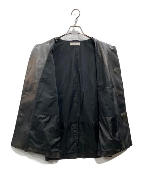 INHERIT（インヘリット）INHERIT (インヘリット) フェード加工 フェイクレザーカーコート ダークブラウン サイズ:Lの古着・服飾アイテム