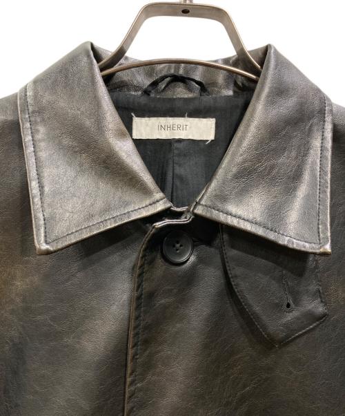 INHERIT（インヘリット）INHERIT (インヘリット) フェード加工 フェイクレザーカーコート ダークブラウン サイズ:Lの古着・服飾アイテム