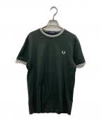 FRED PERRYフレッドペリー）の古着「Twin Tipped T-Shirt」｜グリーン