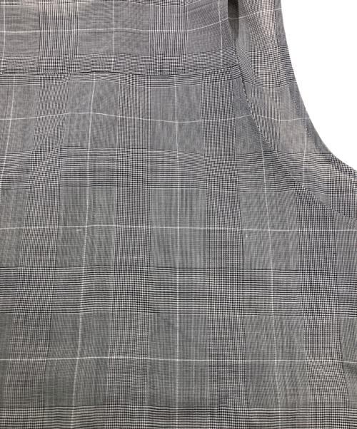 ESTNATION（エストネーション）ESTNATION (エストネーション) グレンチェックバンドカラーブラウス グレー サイズ:36の古着・服飾アイテム