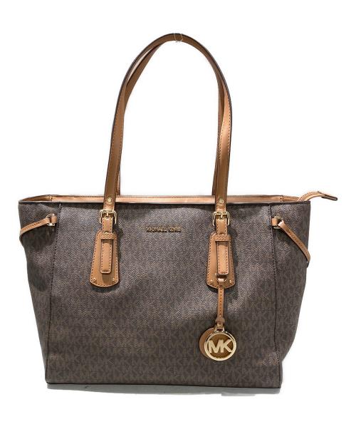 MICHAEL KORS（マイケルコース）MICHAEL KORS (マイケルコース) VOYAGER（ボイジャー） ミディアム ロゴトート ブラウンの古着・服飾アイテム