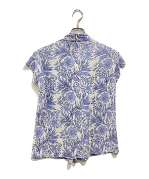 MACKINTOSH LONDON（マッキントッシュ ロンドン）MACKINTOSH LONDON (マッキントッシュ ロンドン) ローイングプリントニュアンスタイブラウス ブルー サイズ:38の古着・服飾アイテム