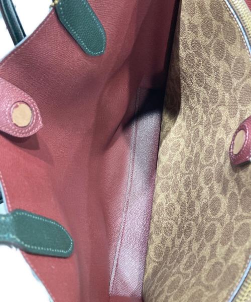 COACH（コーチ）COACH (コーチ) ウィロウ トート カラーブロック ウィズ シグネチャー キャンバス インテリア グリーンの古着・服飾アイテム
