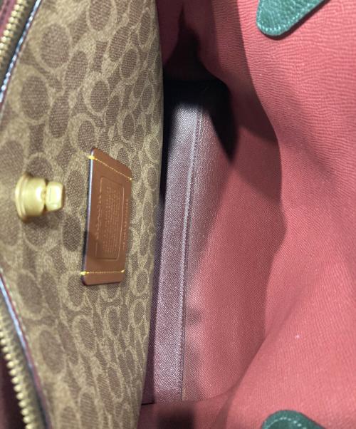COACH（コーチ）COACH (コーチ) ウィロウ トート カラーブロック ウィズ シグネチャー キャンバス インテリア グリーンの古着・服飾アイテム