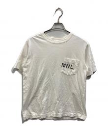 MHL（マーガレットハウエル）の古着「ロゴプリント ポケットTシャツ」｜ホワイト
