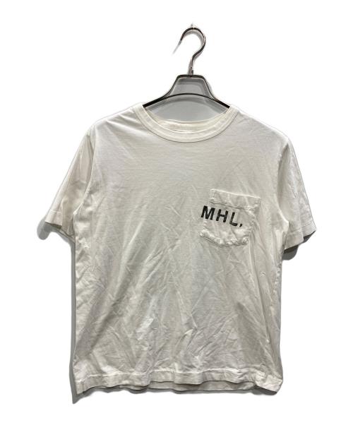 MHL（マーガレットハウエル）MHL (マーガレットハウエル) ロゴプリント ポケットTシャツ ホワイト サイズ:SIZE Lの古着・服飾アイテム