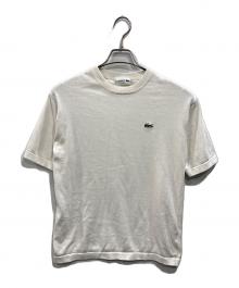 LACOSTE（ラコステ）の古着「ワニパッチ サマーニットTシャツ」｜ホワイト