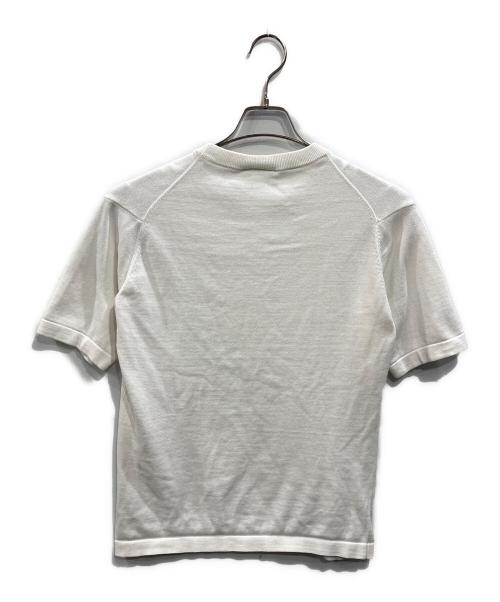 LACOSTE（ラコステ）LACOSTE (ラコステ) ワニパッチ サマーニットTシャツ ホワイト サイズ:SIZE US Sの古着・服飾アイテム