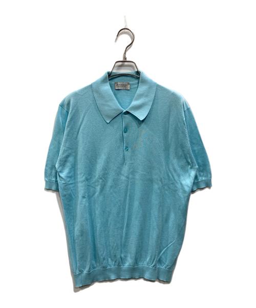 JOHN SMEDLEY（ジョンスメドレー）JOHN SMEDLEY (ジョンスメドレー) SEA ISLAND COTTON ニットポロシャツ ブルー サイズ:Sの古着・服飾アイテム