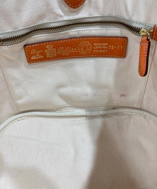 Felisi（フェリージ）Felisi (フェリージ) レザーハンドバッグ オレンジの古着・服飾アイテム