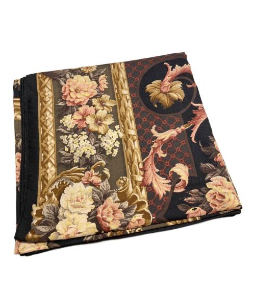 ETRO（エトロ）ETRO (エトロ) ウールシルク 花柄 大判スカーフ ブラックの古着・服飾アイテム