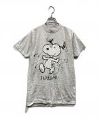 LOGOTELロゴテル）の古着「オールドプリントTシャツ スヌーピー」｜グレー