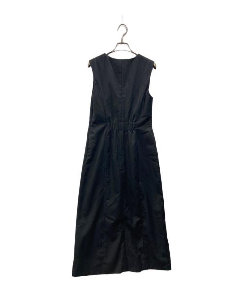 over E（オーバーイー）over E (オーバーイー) キーネック ジャンパースカート ブラック サイズ:SIZE U65の古着・服飾アイテム