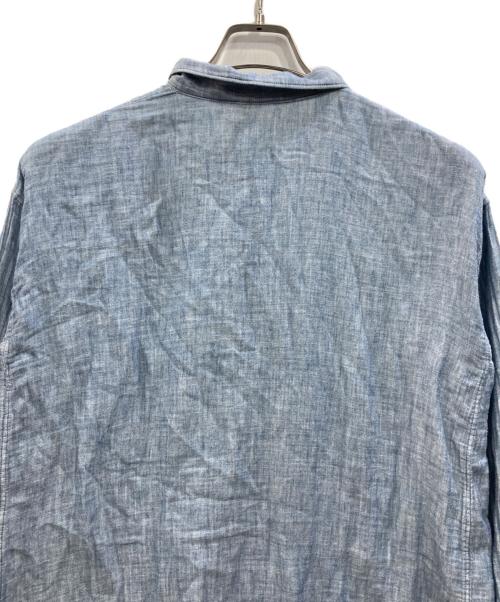45R（フォーティファイブ・アール）45R (フォーティファイブ・アール) ガーゼのコットンシャツ ブルーの古着・服飾アイテム
