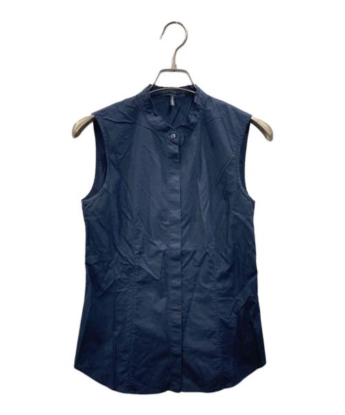 JIL SANDER（ジルサンダー）JIL SANDER (ジルサンダー) ノースリーブシャツ ネイビー サイズ:36の古着・服飾アイテム