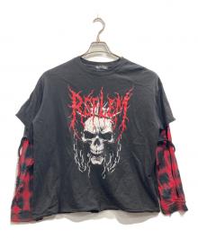 REFLEM（レフレム）の古着「レイヤードチェックL/S TEE」｜ブラック×レッド