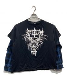 REFLEM（レフレム）の古着「レイヤードチェックL/S TEE」｜ブラック×ブルー