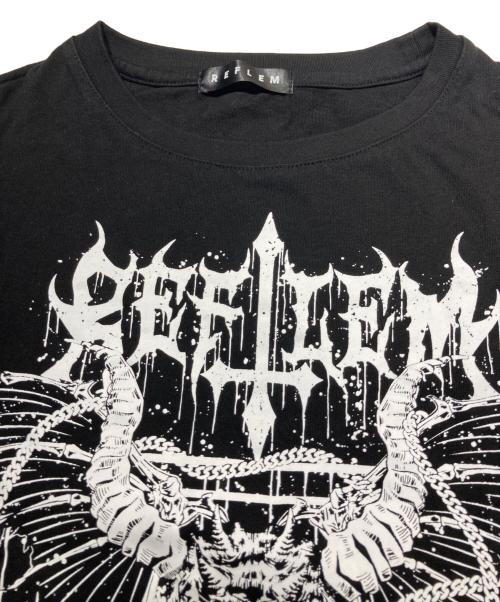 REFLEM（レフレム）REFLEM (レフレム) レイヤードチェックL/S TEE ブラック×ブルー サイズ:FREEの古着・服飾アイテム