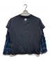 REFLEM (レフレム) レイヤードチェックL/S TEE ブラック×ブルー サイズ:FREE：4000円