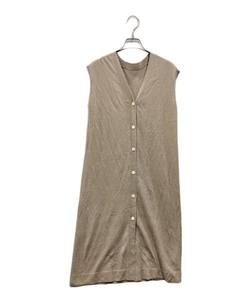 UNTITLED（アンタイトル）UNTITLED (アンタイトル) シアーコットンリネン ロングジレ ベージュ サイズ:2の古着・服飾アイテム