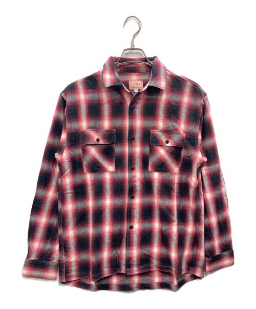 BIG MIKE（ビックマイク）BIG MIKE (ビックマイク) オンブレチェックシャツ レッド サイズ:Lの古着・服飾アイテム