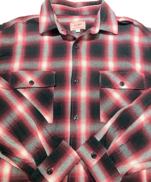 BIG MIKE（ビックマイク）BIG MIKE (ビックマイク) オンブレチェックシャツ レッド サイズ:Lの古着・服飾アイテム