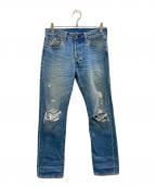 LEVI'Sリーバイス）の古着「501 ジーンズ ミディアムインディゴ DESTRUCTED」｜インディゴ