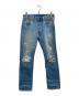 LEVI'S（リーバイス）の古着「501 ジーンズ ミディアムインディゴ DESTRUCTED」｜インディゴ