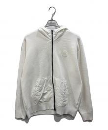 MOCO（モコ）の古着「ウーリーポリエステル×Moda core spun フルZIPフーディ」｜ホワイト