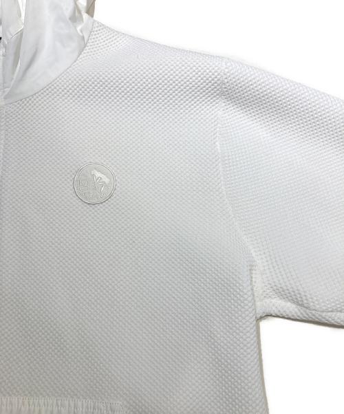 MOCO（モコ）MOCO (モコ) ウーリーポリエステル×Moda core spun フルZIPフーディ ホワイト サイズ:52の古着・服飾アイテム