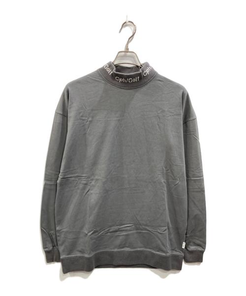 Cph/GOLF CAPTAINS HELM（キャプテンズヘルム ゴルフ）Cph/GOLF CAPTAINS HELM (キャプテンズヘルム ゴルフ) JACQUARD MOCK L/S TEE グレー サイズ:XLの古着・服飾アイテム