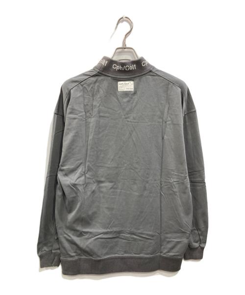Cph/GOLF CAPTAINS HELM（キャプテンズヘルム ゴルフ）Cph/GOLF CAPTAINS HELM (キャプテンズヘルム ゴルフ) JACQUARD MOCK L/S TEE グレー サイズ:XLの古着・服飾アイテム