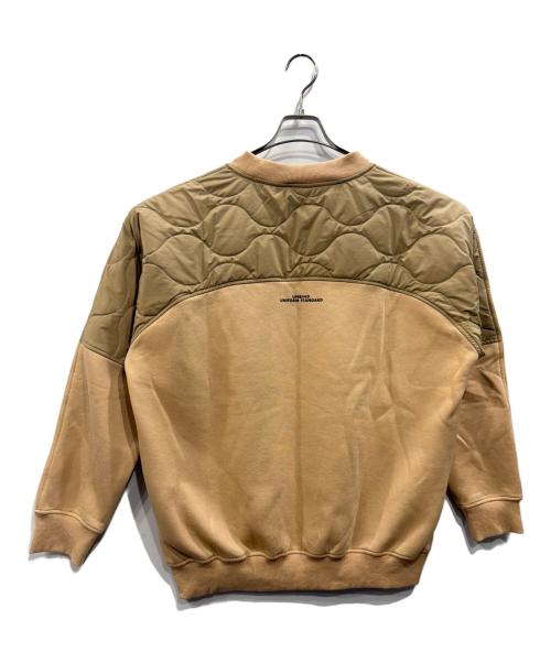 UNBIND（アンバインド）UNBIND (アンバインド) QUILT SWITCH SWEAT ベージュ×オリーブ サイズ:SIZE ASIA XLの古着・服飾アイテム