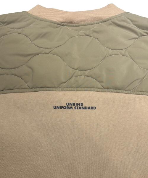 UNBIND（アンバインド）UNBIND (アンバインド) QUILT SWITCH SWEAT ベージュ×オリーブ サイズ:SIZE ASIA XLの古着・服飾アイテム