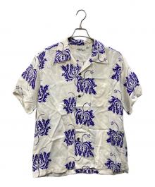 Sun Surf（サンサーフ）の古着「RAYON HAWAIIAN SHIRT “CORAL HIBISCUS”」｜ホワイト×パープル