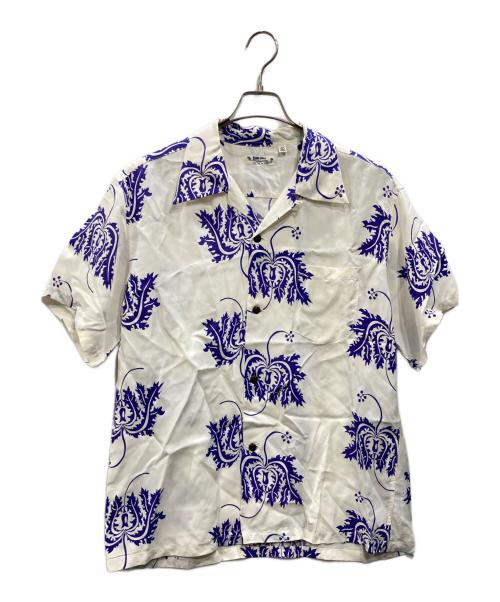 Sun Surf（サンサーフ）Sun Surf (サンサーフ) RAYON HAWAIIAN SHIRT “CORAL HIBISCUS” ホワイト×パープル サイズ:Lの古着・服飾アイテム
