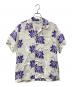 Sun Surf（サンサーフ）の古着「RAYON HAWAIIAN SHIRT “CORAL HIBISCUS”」｜ホワイト×パープル