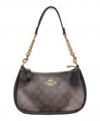 COACHコーチ）の古着「テリ ショルダー バッグ シグネチャー キャンバス」｜ブラウン